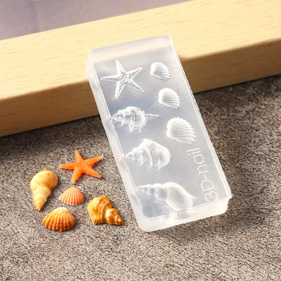 5D Flower Silicone Mold Nail Carving Mould Stencils Acrylic Plumeria Flower Spring Nail Art Decorations Manicure Template Tools