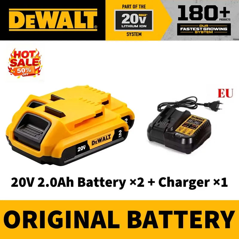 100% Genuine DEWALT 20V Max 2/5/6/9Ah Battery Charger Combo Li-Ion XR Series for Power Tools Battery DCB200,DCB202,DCB205,DCB206