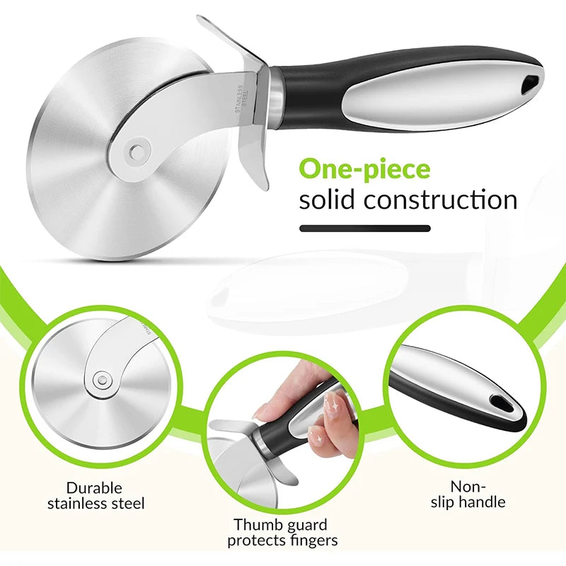 Premium Pizza Cutter Stainless Steel Pizza Cutter Wheel Super Sharp Pizza Slicer with Non-Slip Handle Kitchen Gadgets JT542