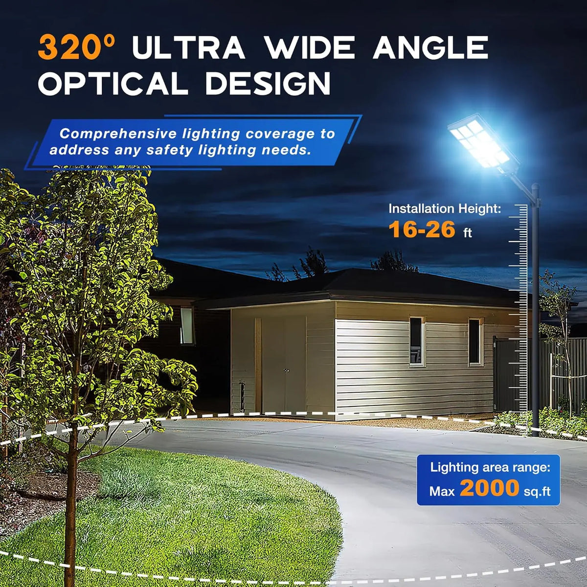 400W Solar Street Lights Outdoor-Solar Lights Outdoor Waterproof Motion Sensor,Solar Parking Lot Lights Commercial Dusk to Dawn