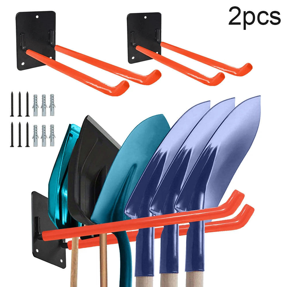 Tool Storage System Hook Wall Holder Garage Storage Multi-Purposes Garden Tool Organizer Shovel Rake Broom Hose Shovel Organizer