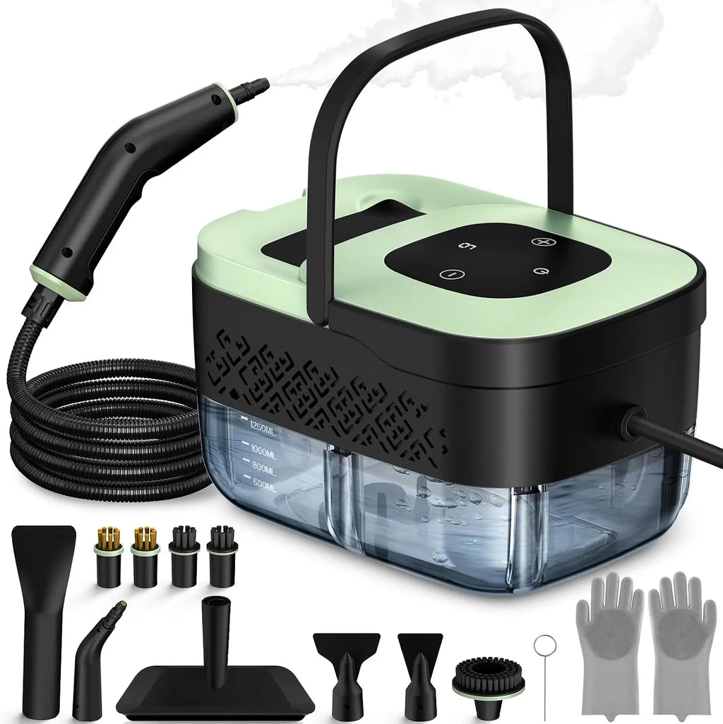 Steam Cleaner, Portable Steamer for Cleaning with 16pcs Accessories, 6-Level Adjustable and 15s Heat-Up, Handheld Steam