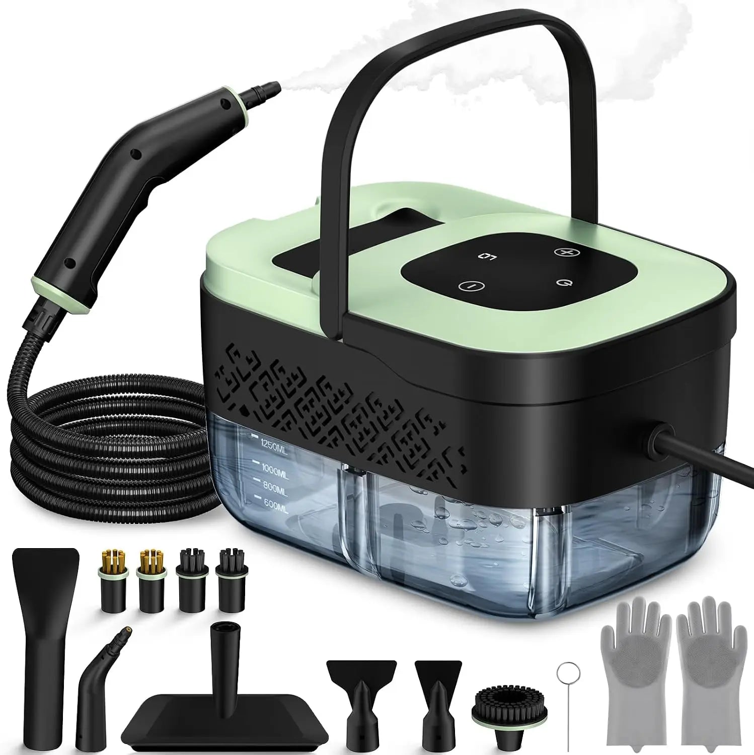 Steam Cleaner, Portable Steamer for Cleaning with 16pcs Accessories, 6-Level Adjustable and 15s Heat-Up, Handheld Steam