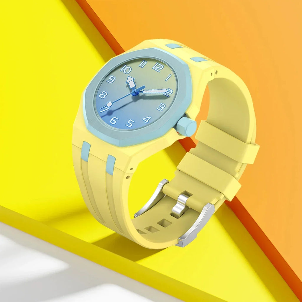2 IN 1 PC Mod Kit Case Frame +Strap for Swatch AP Royal Pop Modification Integrated Silicone Matte Cover Bumper Band Accessories