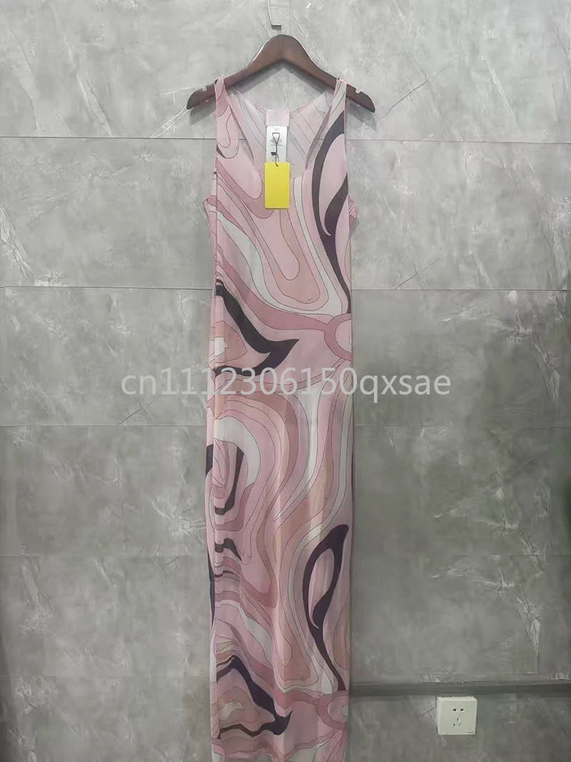 2026 Fashion Design Women's Brown Dresses with Letter Signature Logo Classic Brand Lady Skirts Beachwear Swimwear