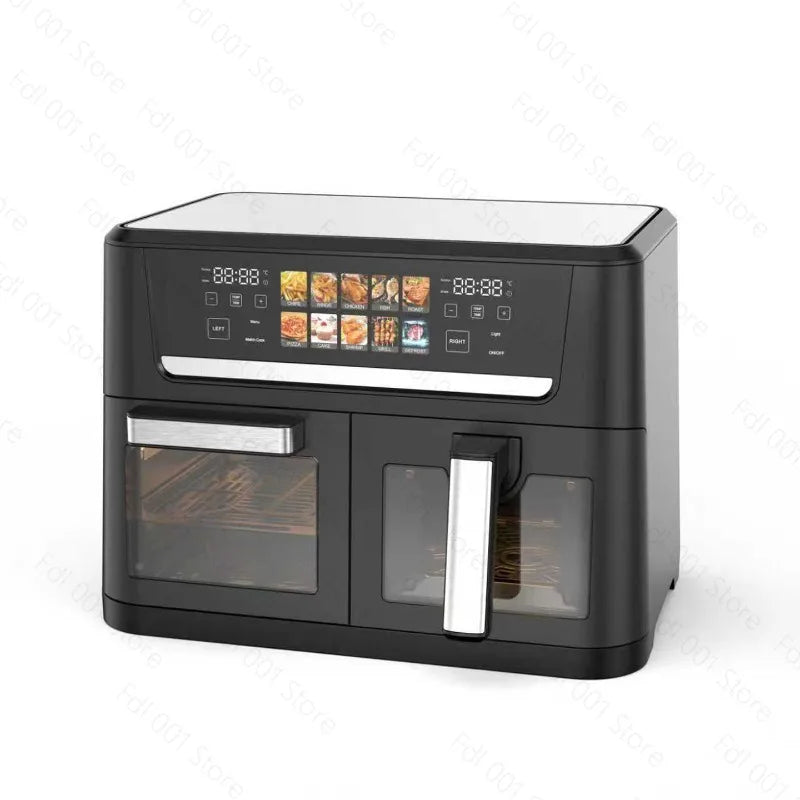 14L Large Capacity Visual Air Fryer Double Chamber Smoke‑free Electric Oven for Household and Commercial Cooking