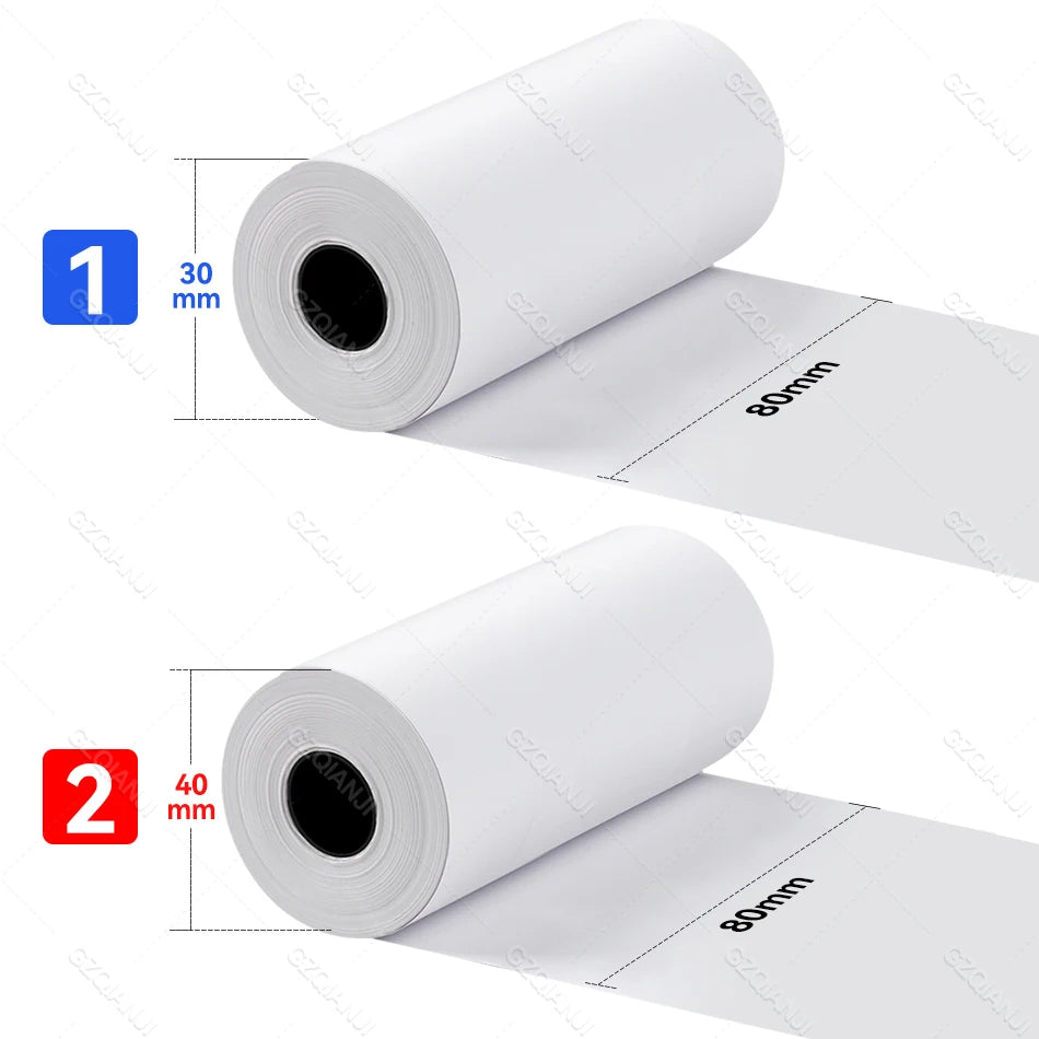 80mm Width Non-Adhesive Thermal Printer Paper for Pos Receipt Maker Black on White Printing 3 Rolls Suitable Notes List Photo