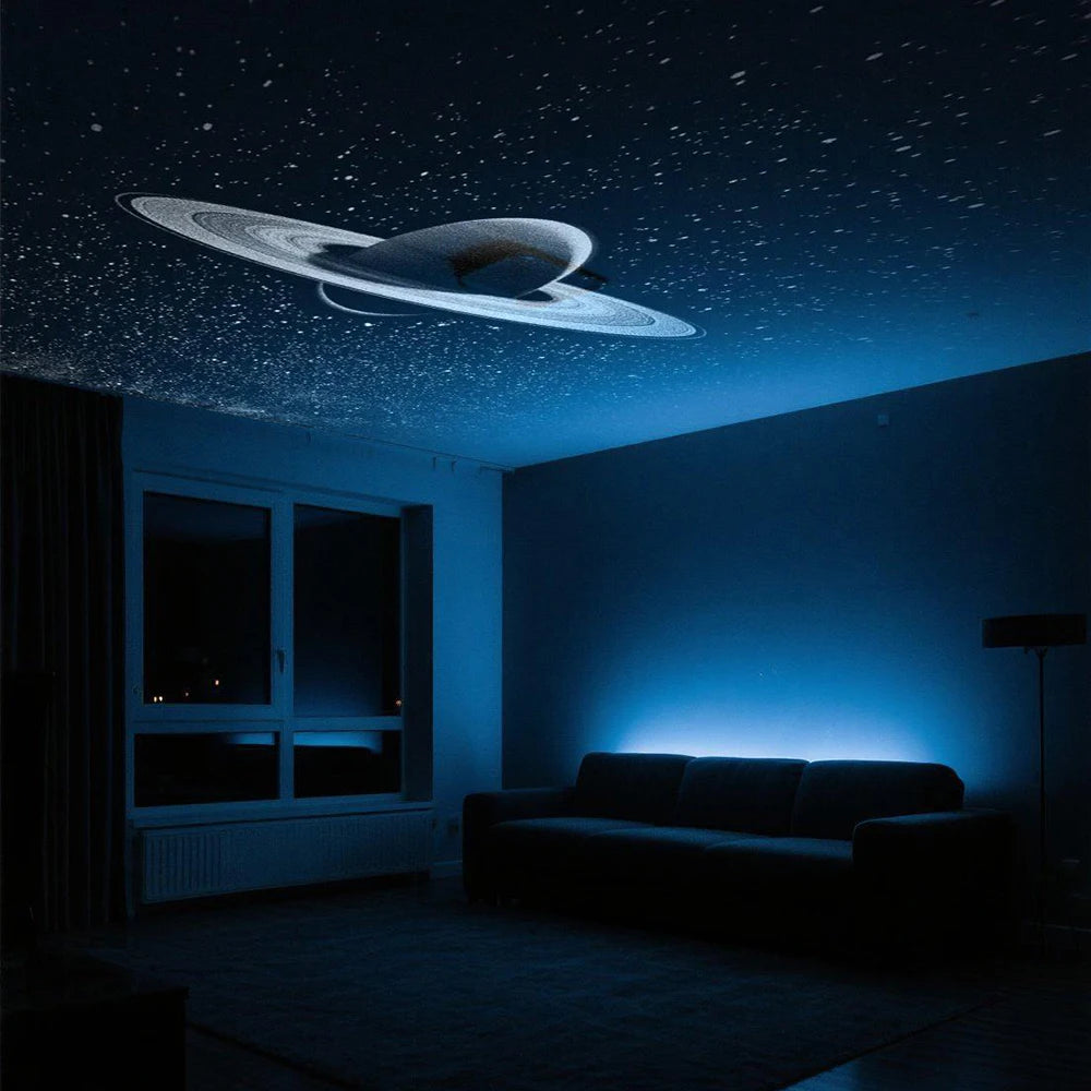 USB Galaxy Projector Light Car Roof Projection Lamp Atmosphere Ambient Light Saturn Starry Star Light Party Decor Romantic Light