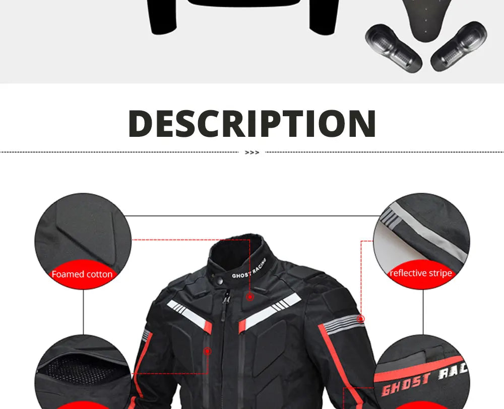 Winter Warm Motorcycle Jacket Cold-proof Waterproof Motorbike Motocross Riding Jacket Men's Chaqueta Moto Protective Gear M-5XL