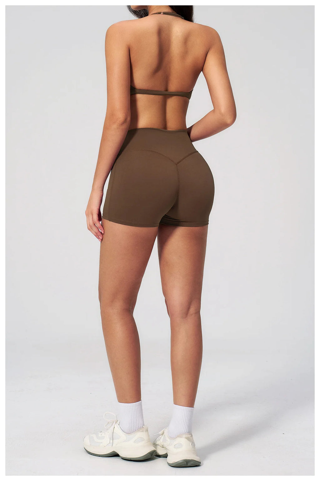 2 Pieces Yoga Set Women Tracksuit Backless Halter Tops High Waist Shorts Gym Suits Fitness Sportswear Workout Sets Athletic Wear