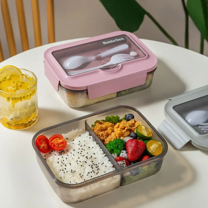 Food-grade Lunch Boxes Home Children's Compartments Bento Box Can Be Heated Microwave Oven Student Rectangle Plastic Lunch Boxes