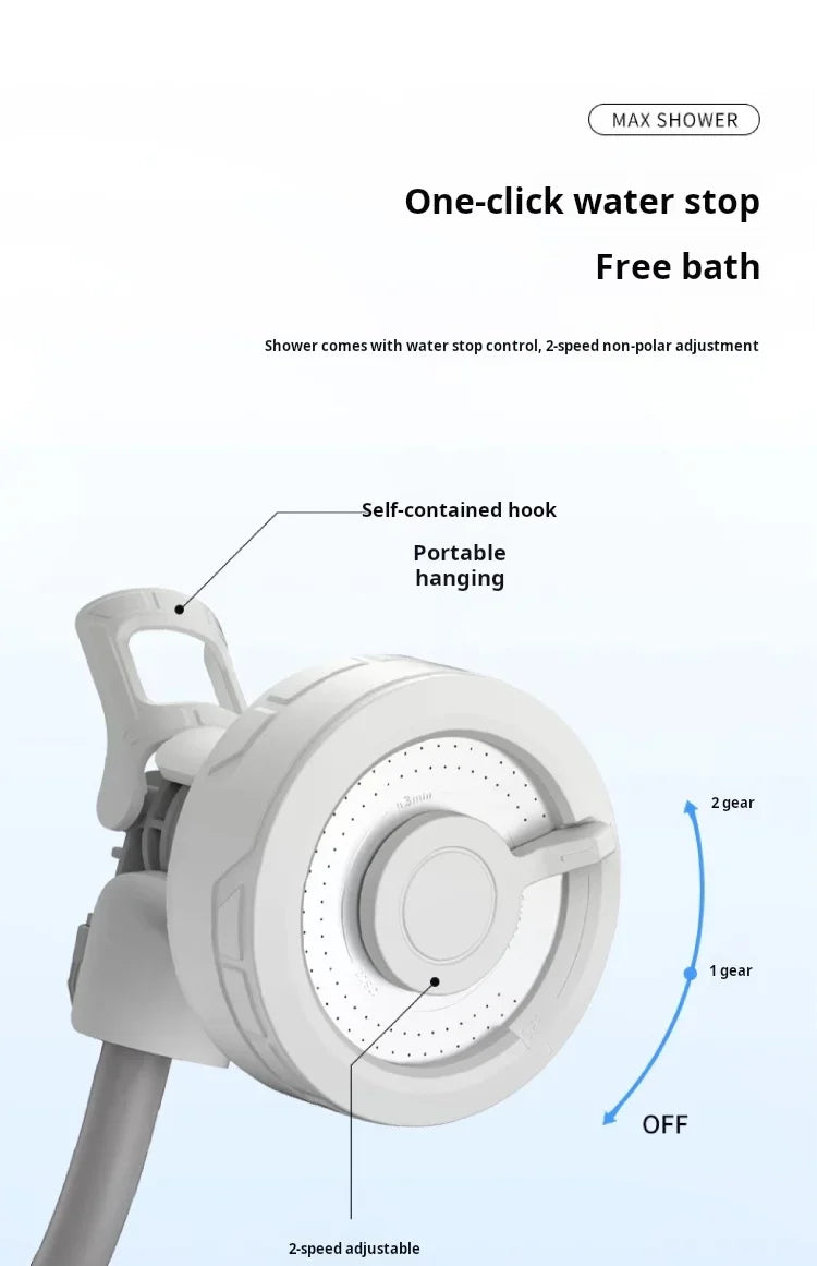Flextail Max Shower lightweight 620g Outdoor Travel Camping Portable Shower IPX7 waterproof drop-proof Wireless Electric Shower