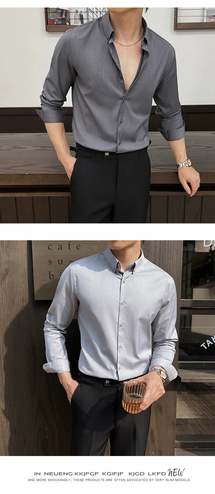 Shirts for Men Long Sleeve British Style Solid Casual Anti-wrinkle Soft Slim Fit Formal Dress Shirt Men Clothing Oversized 7XL-S