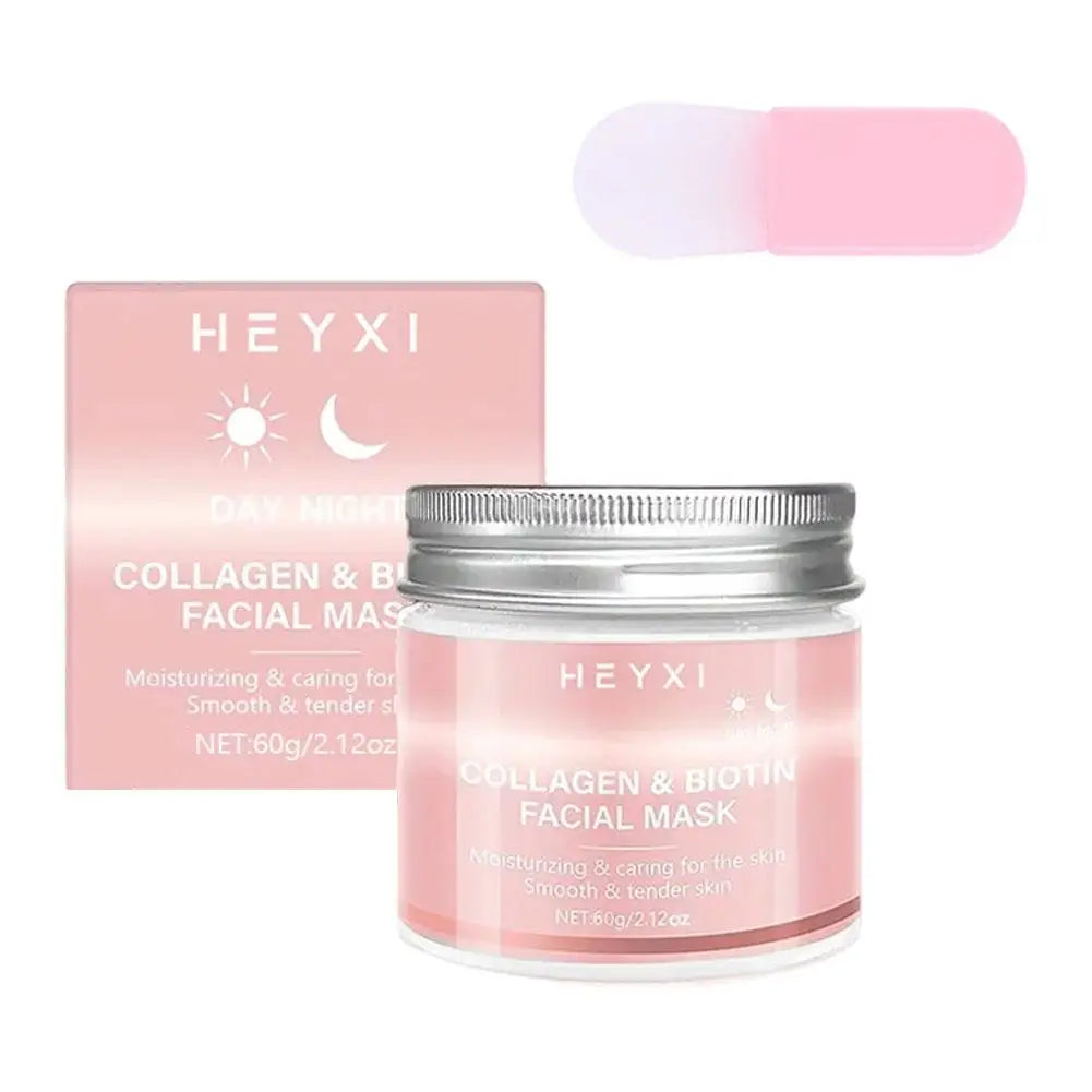 Hexyi Peel-Off Collagen Mask with Scraper Deep Nourishment Purify Pores Smooth Uneven Skin Tone Anti-Fatigue Face Skincare