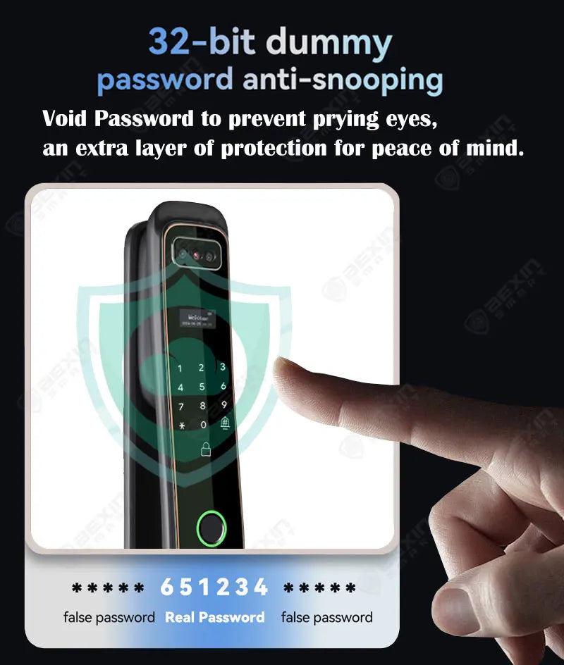 WISHome APP or Tuya App 3D Face Recognition smart Door Lock Unlock Digital Smart Lock Fingerprint Key Card Nfc Phone Unlock Lock