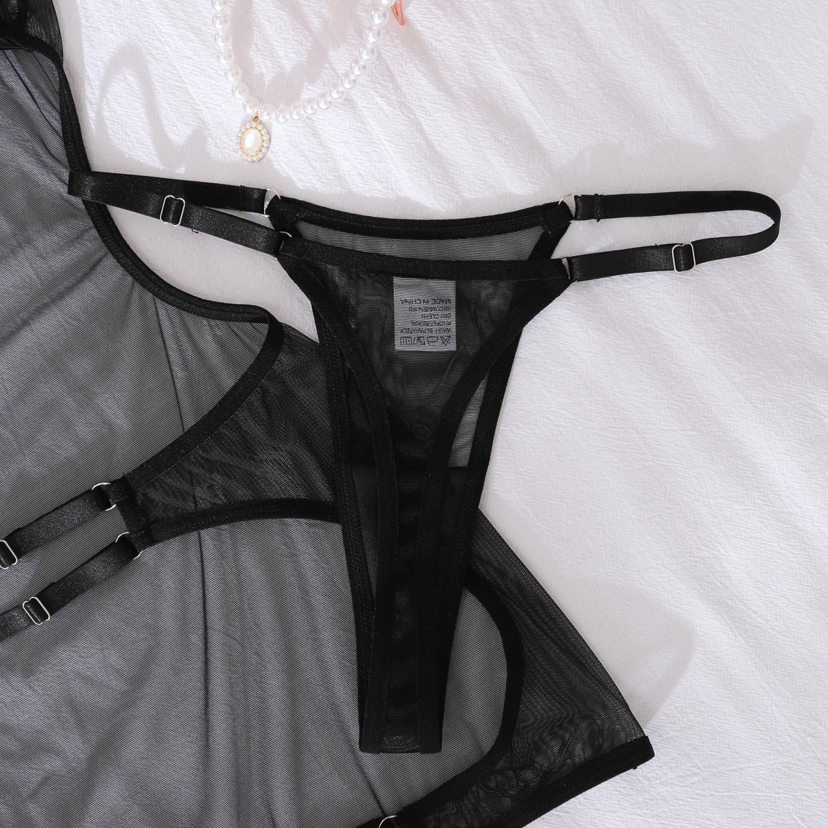 Ellolace Sexy Women's Dress Seductive Sheer Hilitos Club Party Set Ultra Hot Summer Backless Tank Underwear Kit