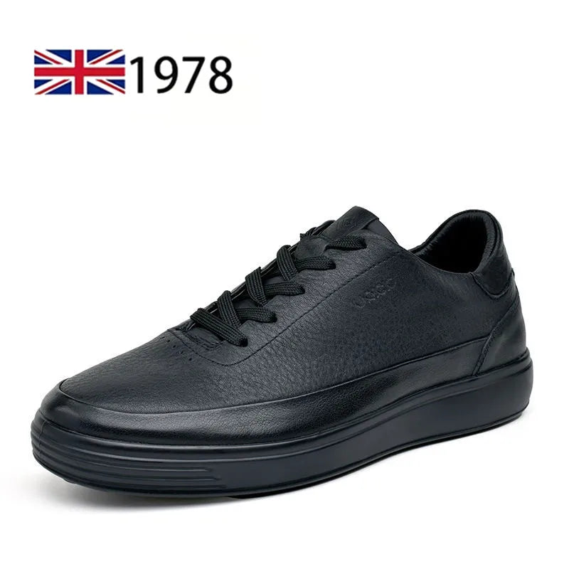Fashion Men Shoes Genuine Leather Shoes Casual Lace-up Shoes Breathable Fashion Sneakers New