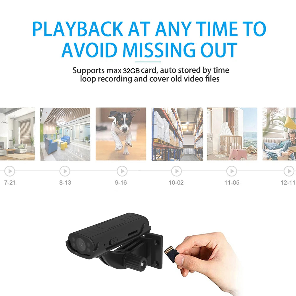Smart Home Security Mini Camera Wireless WiFi IP Camera with Motion Detection Remote Monitor Push Alert