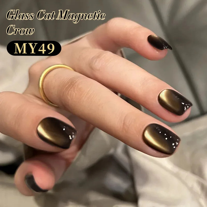 BORN PRETTY 10ml Grey Glass Bead Cat Magnetic Gel Nail Polish Black Nails Nail Art Manicure Semi Permanent Soak Off UV Gel