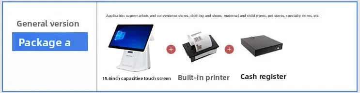 All‑In‑One 15 Inch POS Ordering Machine Wall Mount Touch Cash Register Single Dual Screen Terminal For Retail Food Service