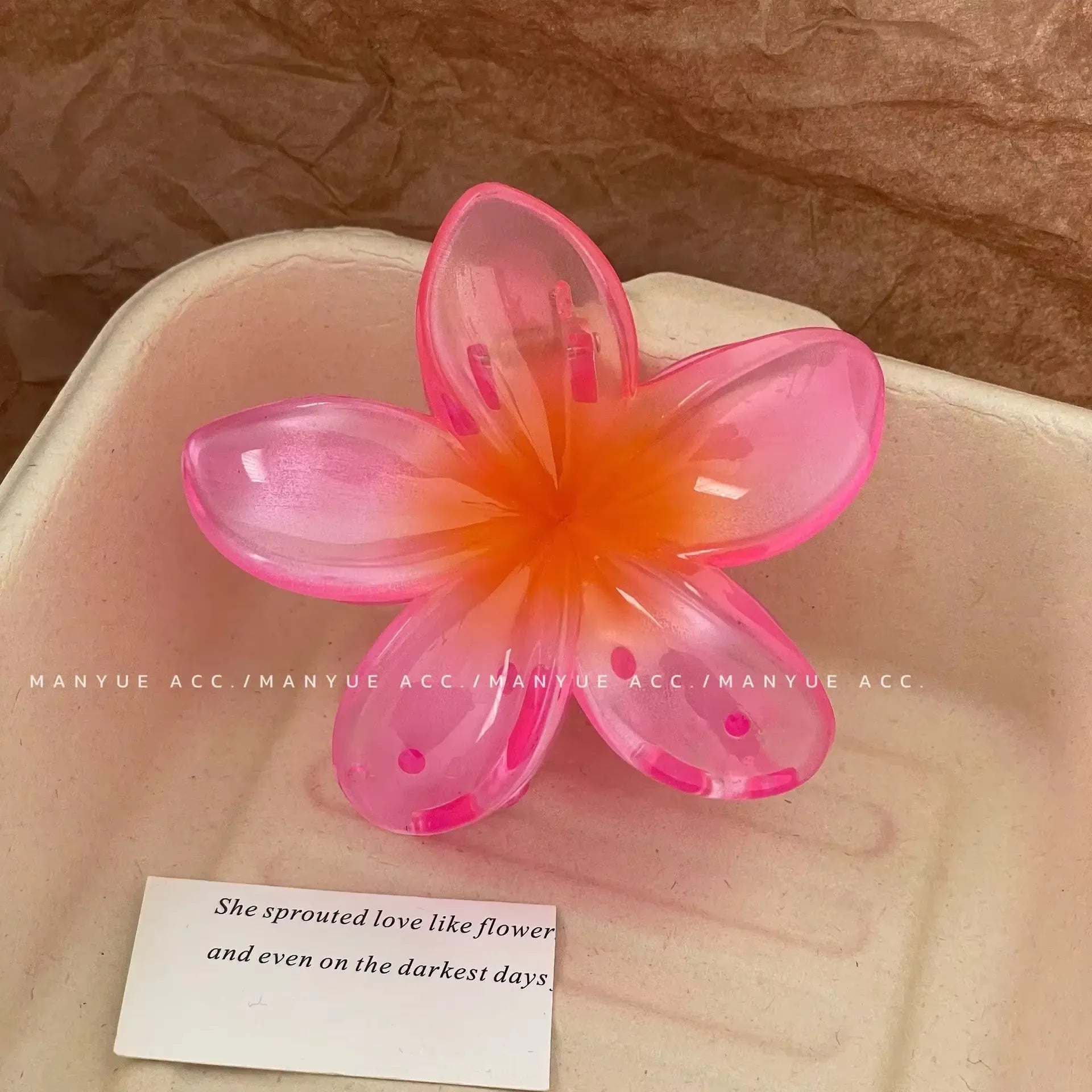 Plumeria Hair Clips Flower Hair Claw Clip Trendy HairClips Korean Hair Accessories For Girls