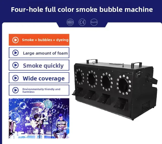 LED Dual Hole Fog Bubble Machine Stage Wedding Bar Large Bubble Blower Prop