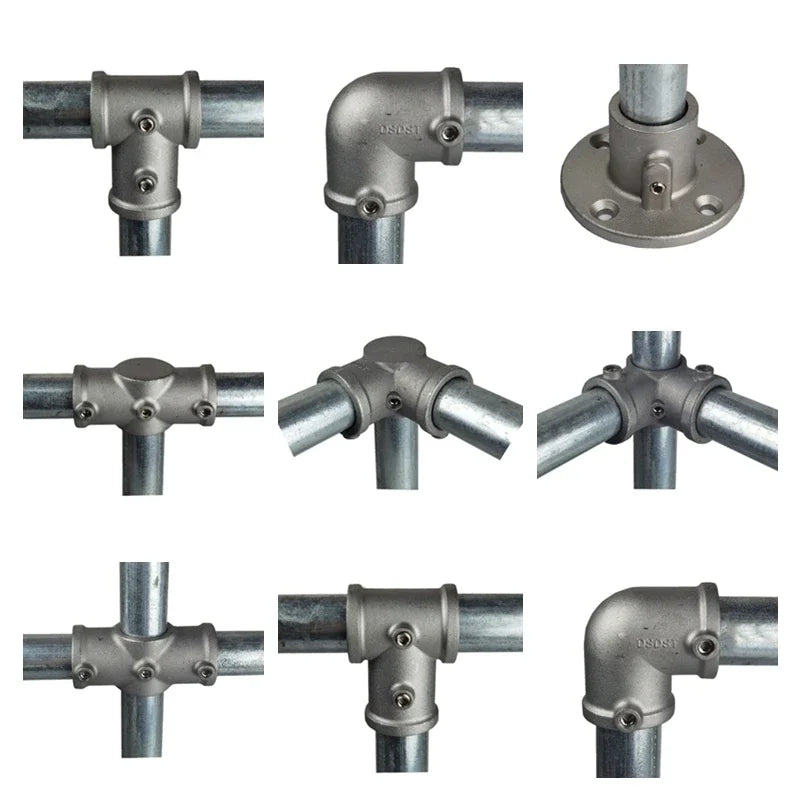 20/25mm Round Tube Pipe Joint Pipe Fitting Aluminum Alloy Steel Pipe Connectors DIY Clothes Hanger Plant Rack Shed