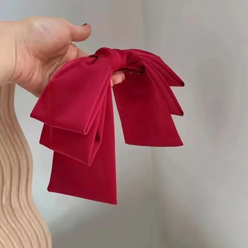 1pc Elegant Large Bow Hair Clip Multi-Layer Satin Spring Hairpins for Women Girls Fashion Sweet Retro Hair Accessories