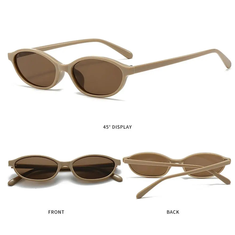 Vintage Cat Eye Oval Sunglasses Lightweight Trendy 90s Sunnies UV protection Sun Glasses for Women & Men
