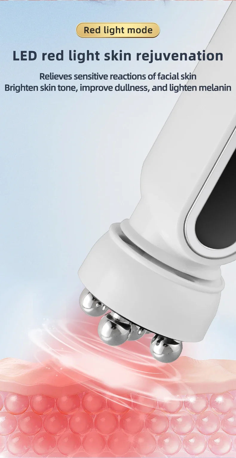 Micro Facial Massager EMS LED Phototherapy Rotary Massage Heating Electric Facial Massager Beauty Device Skin Care Tools