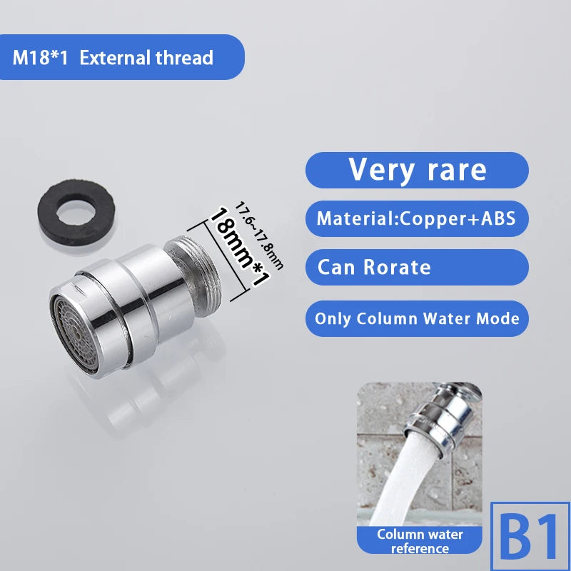Adjustable 360 Swivel Water Saving  Brass Faucet Adapter 18/20/22/24mm 360 Degree Swivel Aerator Female Or Male Thread Accessory