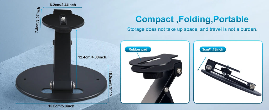 Desktop Projector Mount 180° Adjustable 3-in-1 Mounting Options Universal 1/4" Screw Sturdy Portable Max Load-Bearing 11 Pounds