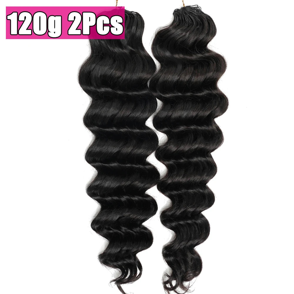 Ocean Wave Miracle Knots Crochet Human Hair Pre-Separated Feathered Human Crochet Hair 60g/pcs Burmese Curly Human Hair Bundles