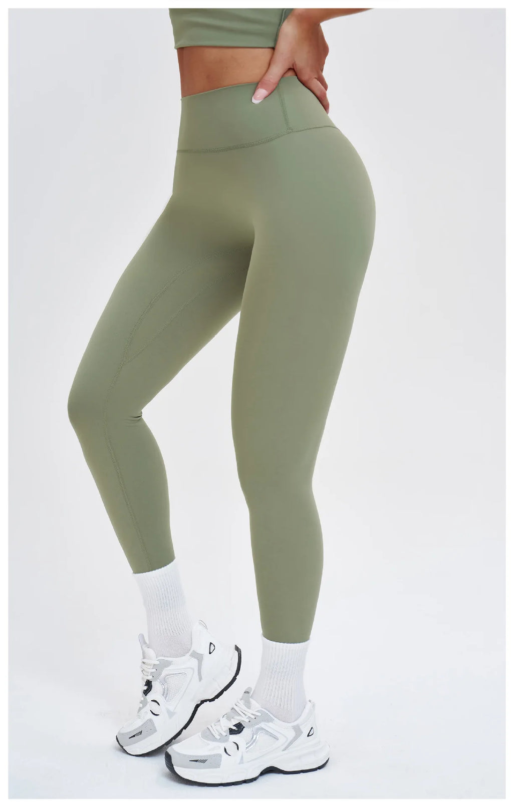 Women's High Waist Yoga Leggings Workout Pants Nylon Spandex Solid Gym Fitness Activewear