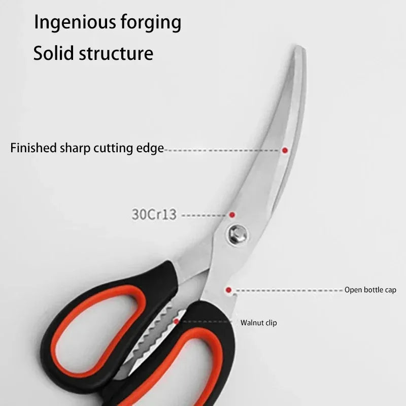 Stainless Steel Scissors Functional Vegetable Food Scissors Kitchen Gadgets Barbecue Kitchen Scissors