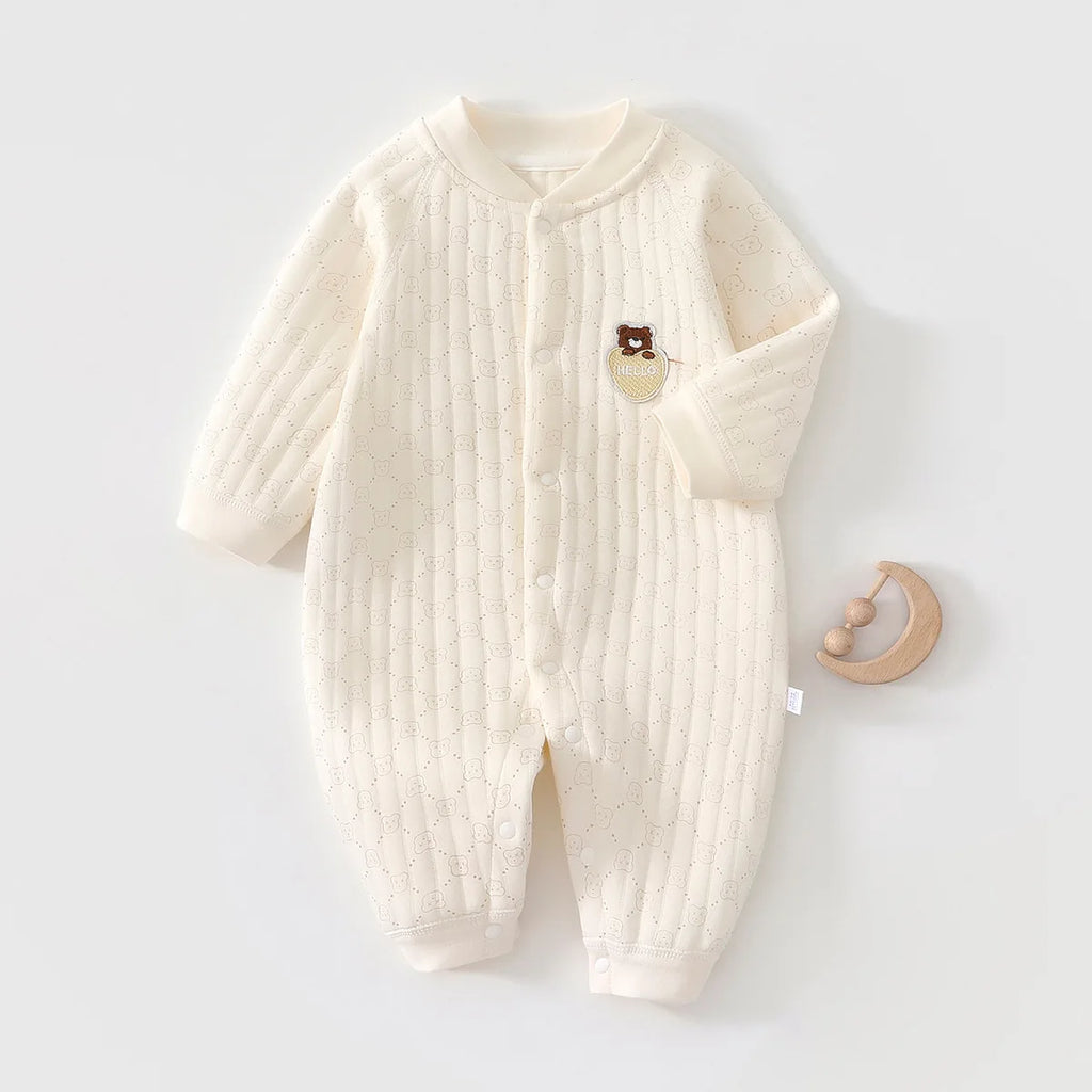 AYNIGIELL Autumn and Winter Newborn Jumpsuit, High-quality Pure Cotton Baby Girl Clothing 0-18 Month Baby Boy Outdoor Wear