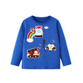 Jumping Meters 2-7T Boys T shirts Cars Embroidery Hot Selling Children's Clothing Long Sleeve Autumn Spring Blouses