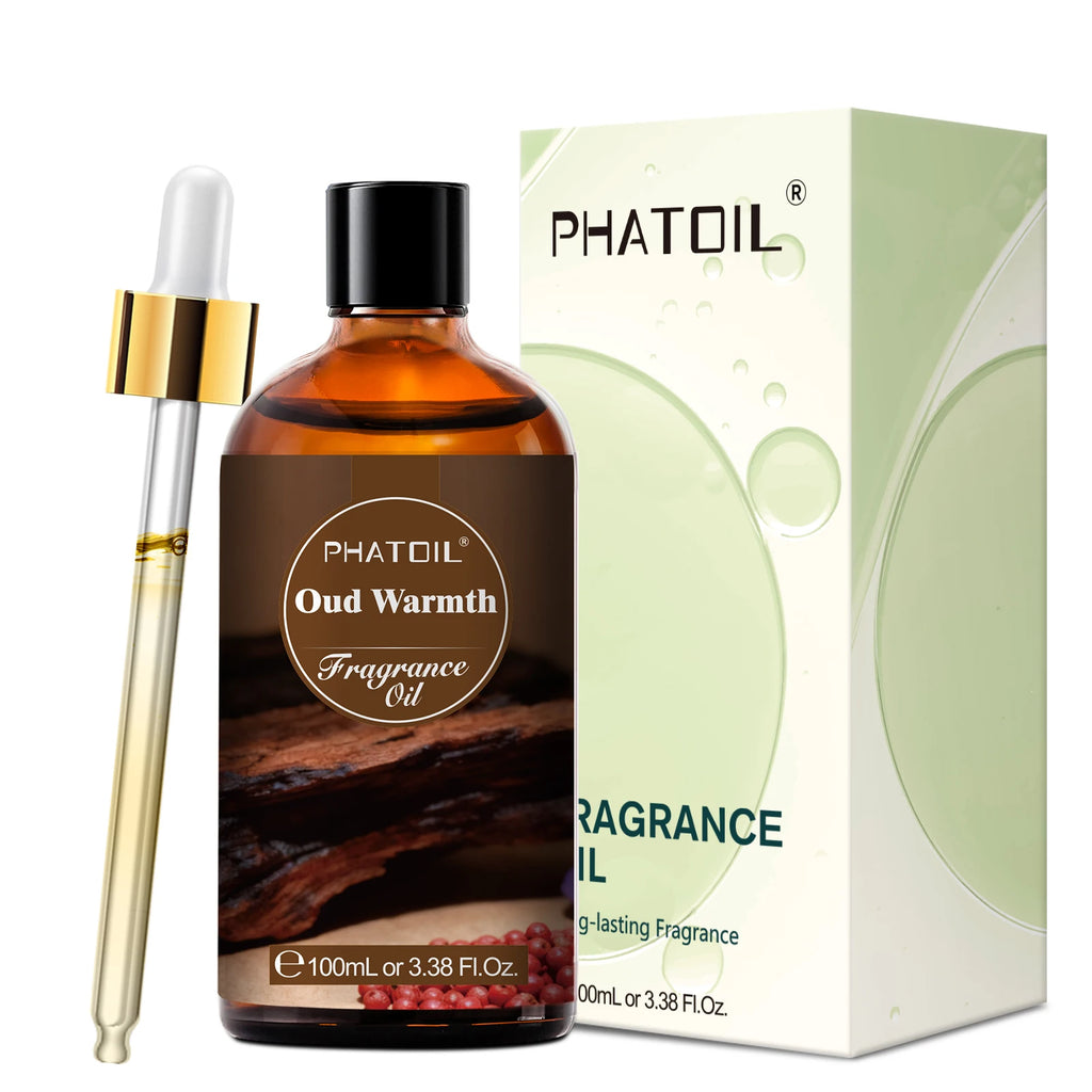PHATOIL 100ml Oud Warmth Fragrance Oil For Diffuser Aromatherapy Warm Santal Vanilla Amber Black Orchid Aroma Fragrance Oils