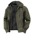 American European New Fashion Men’s Casual Trendy Solid Color Zipper Simple Cotton Padded Jacket Male Loose Coats Parkas Clothes