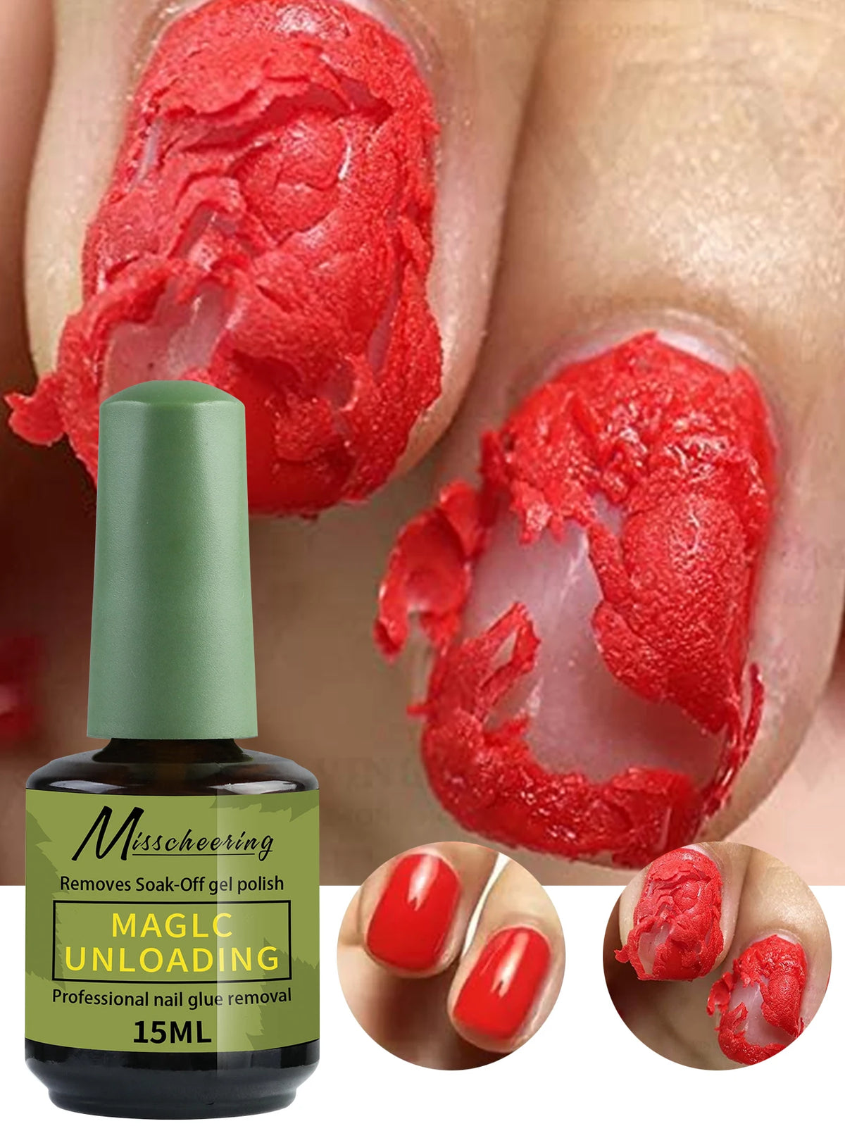 15ml Nail Polish Remover For Nails in 3-5 Minutes Easily Quickly Removes Semi Permanent Soak Off UV Gel Polish Burst Gel&nailoil