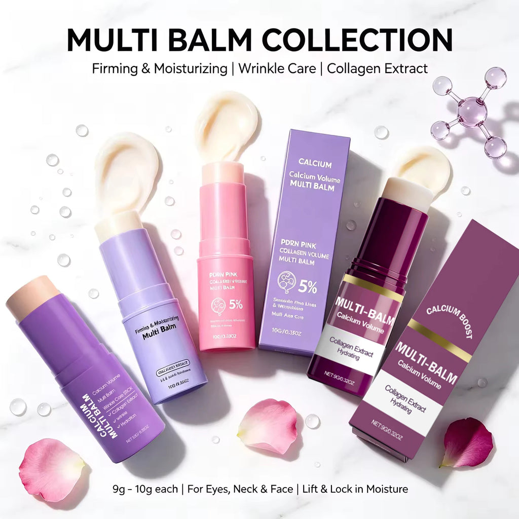 PDRN Calcium Volume Multi Balm Korean Anti-Oxidant Formula for Face, Eyes & Neck Hydrating, Firming Skin Treatment with Collagen