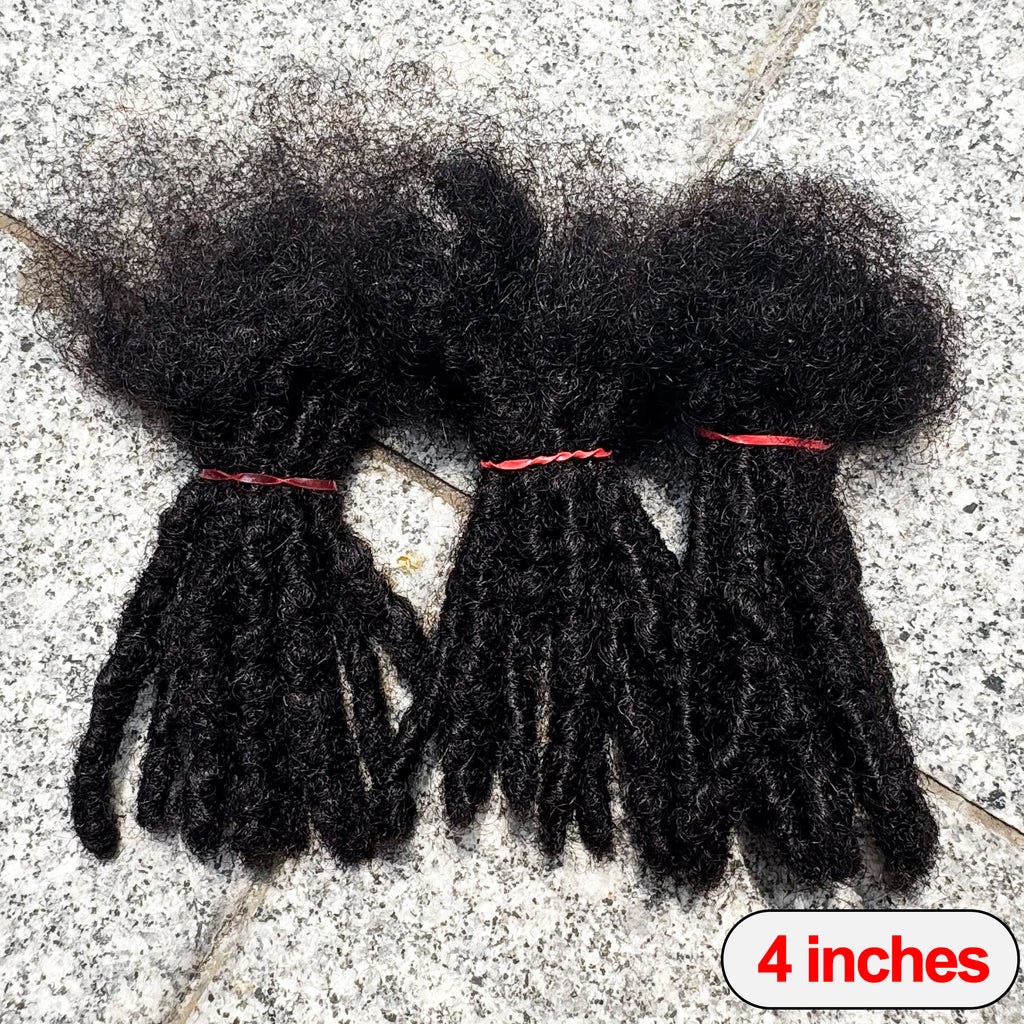 4-8inch 0.6cm Width Interlocking Locs Dreadlock Extensions Full Handmade Permanent Loc Extension Human Hair for Men/Women