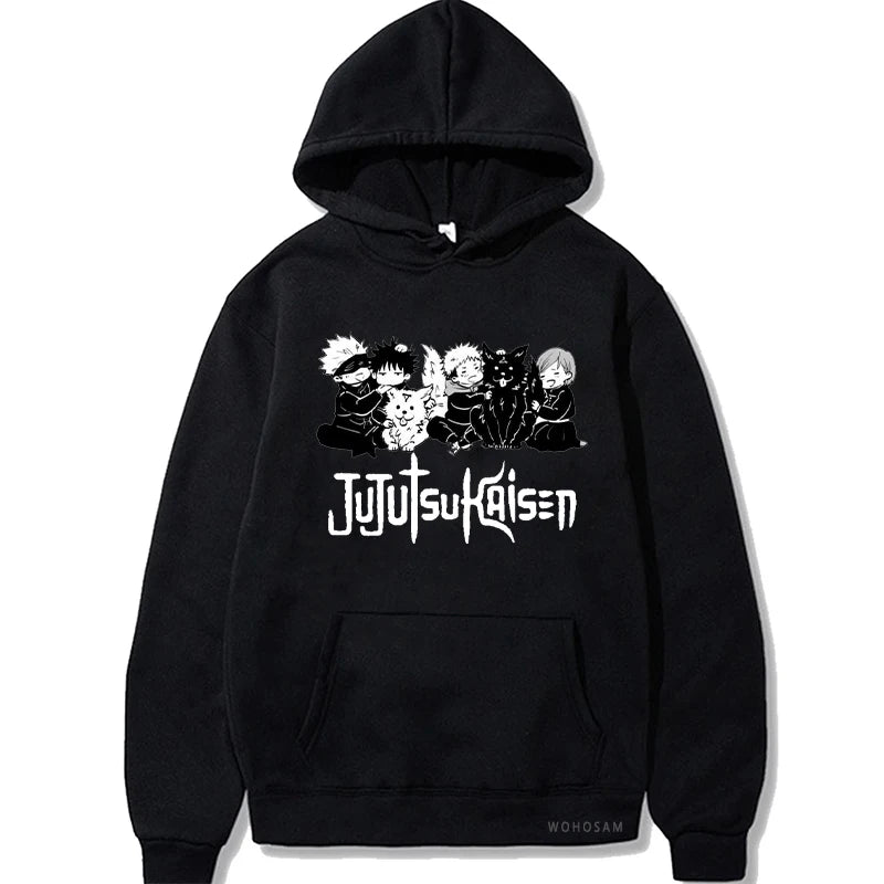 Jujutsu Kaisen Anime Hooded Itadori Yuji And Satoru Gojo Printed Men Women Patchwork Hoodies Manga Sweatshirt Harajuku Pullover
