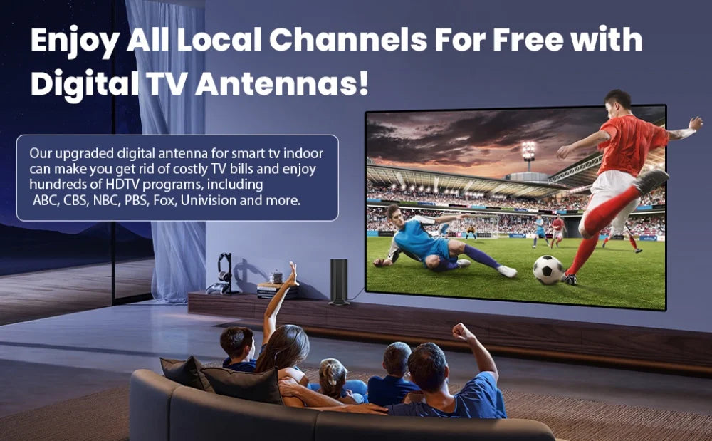 2026 TV Antenna for Smart TV and Old TVs 360° Signal Reception TV Antenna with Amplifier Digital HD TV Antenna