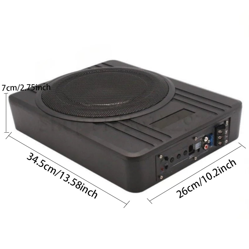 10-inch car subwoofer, 600-watt high-power aluminum alloy speaker, under-seat bass unit modification, ultra-thin amplifying subw