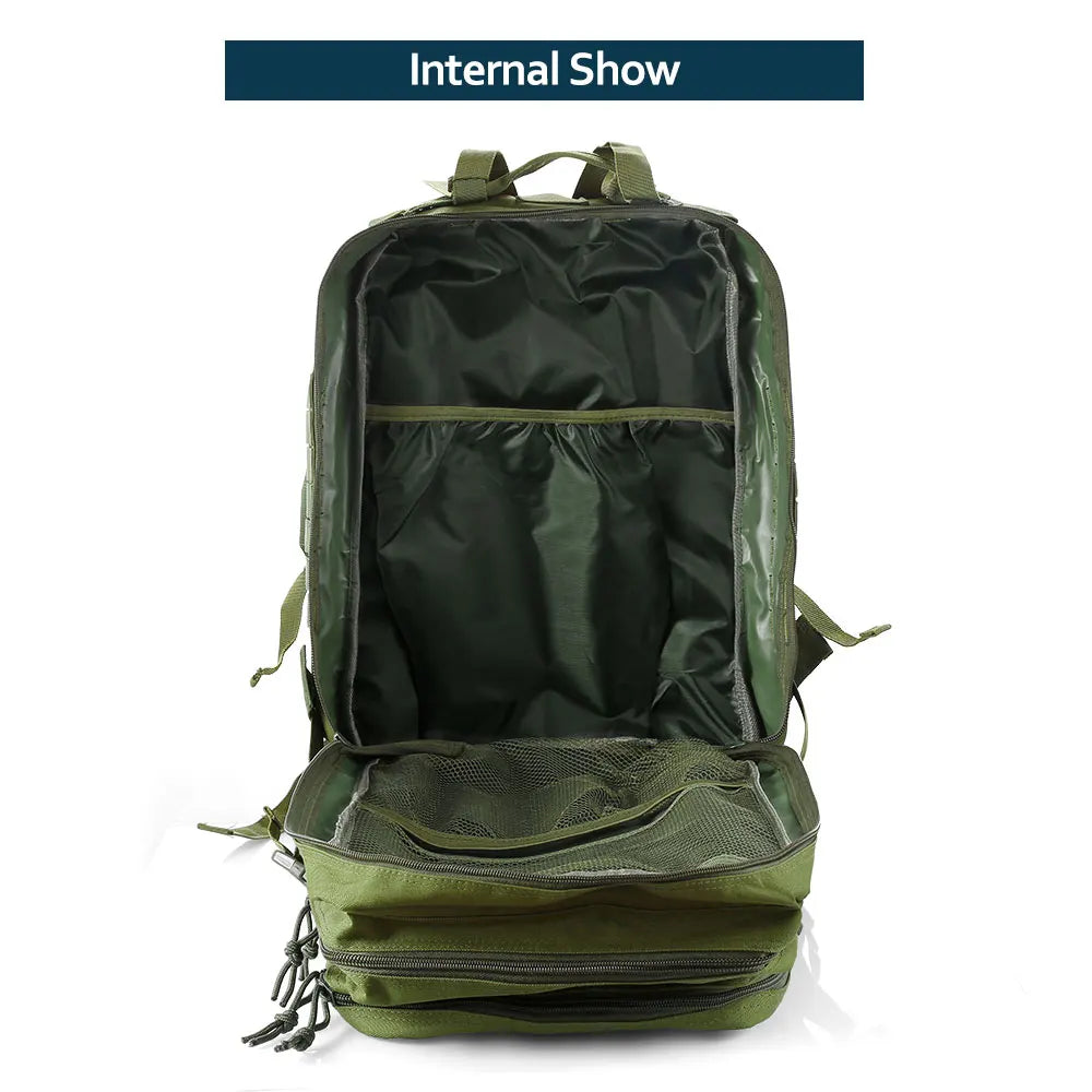 50 Liters Outdoor Tactical Dual Shoulder Large 3P Backpack Backcountry Cycling Sports Backpack Travel Attack Camouflage Multi-Fu