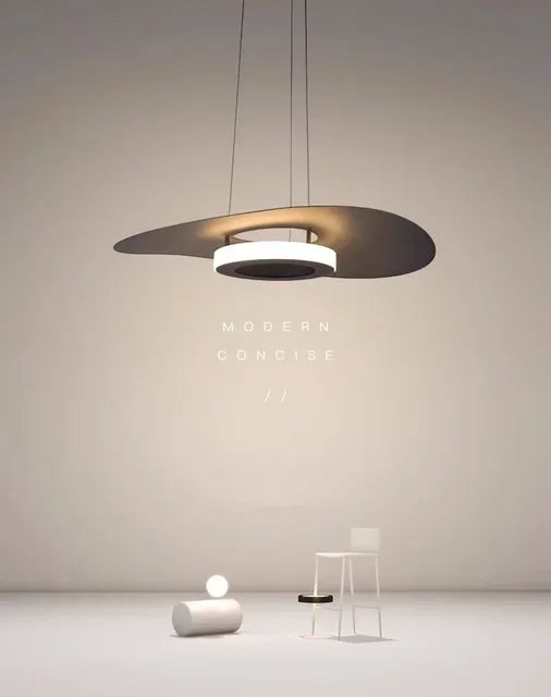 Modern Simple Black White LED creative chandelier Lighting,Suspension Home Decor Indoor Nordic Fixtures for Living Room Aisle