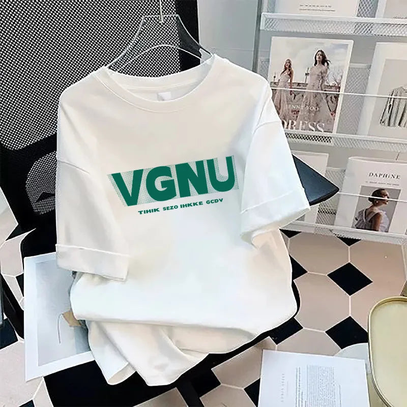 Loose Cotton Short Sleeve T-Shirt plus Size Men's Style Summer Top Comfortable Breathable Bottoming Shirt for plus Size Women