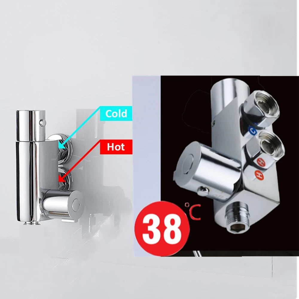 Thermostat Bidet Set Wall Mounted Bathroom Shower Toilet Portable Sprayer Kit Cold Hot Water Hygienic Shower Thermostatic Valve