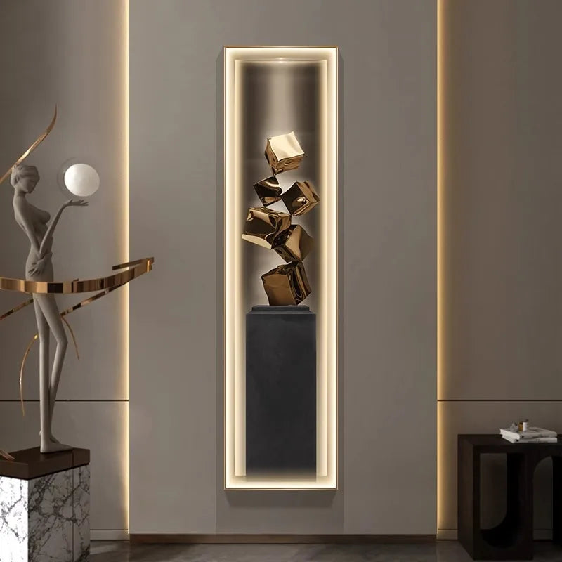 Led Modern Light Luxury Entrance Decoration Painting Slender Entrance Wall Painting High-end Hanging Painting Corridor Wall Lamp